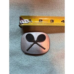 Vintage Tennis Pickleball Racket Belt Buckle